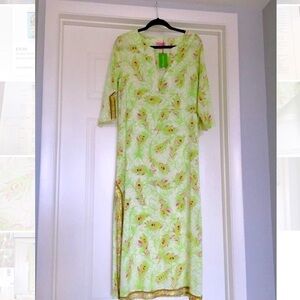 Lilly Pulitzer coverup caftan w/gold embellishment